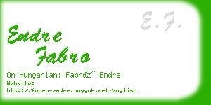 endre fabro business card